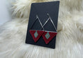 Red and Turquoise Geometric Earrings
