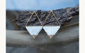 Ivory and Gold Geometric Earrings