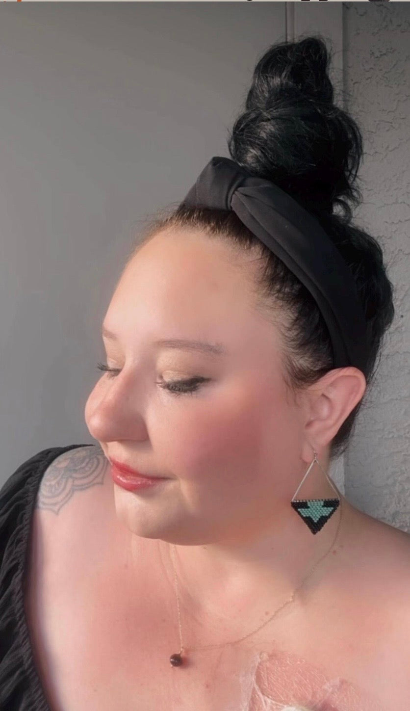 Eagle Black and Turquoise Earrings