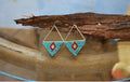 Turquoise and Red on Silver Earrings